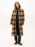 Multi Check Wool Blend Oversized Belted Coat  Women