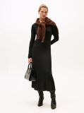 Negru Rochie Midi Fit And Flare Cu Dungi Tricotate  Femei
