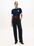 Blue Slim Straight Leg Trousers  Women