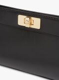 Negru Clutch Modern Cu Lant Cu Inchizatoare Clasp Si Monograma TH  Femei