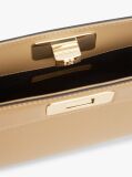 Bej Clutch Modern Cu Lant Cu Inchizatoare Clasp Si Monograma TH  Femei