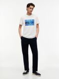 White Photo Print T-Shirt  Men