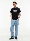 Negru T-Shirt Cu Croiala Slim Si Logo Graphic  Barbati