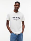 Alb T-Shirt Cu Croiala Slim Si Logo Graphic  Barbati