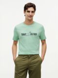 Verde T-Shirt Din Jerseu Cu Logo Graphic  Barbati