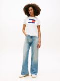 Alb T-Shirt Tonal Cu Steag Tommy  Femei