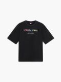 Negru T-Shirt Din Jersey Oversized Cu Efect Spala  Femei