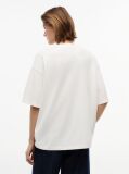 Alb T-Shirt Din Jersey Oversized Cu Efect Spala  Femei