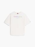 Alb T-Shirt Din Jersey Oversized Cu Efect Spala  Femei