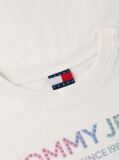 Alb T-Shirt Din Jersey Oversized Cu Efect Spala  Femei