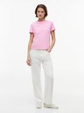 Roz T-Shirt Din Jersey Cu Logo Repetat Cu Efect Spalat  Femei