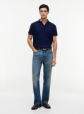 Blue Polo Jacquard Cu Croiala Regular  Barbati