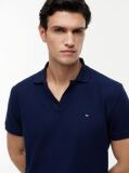 Blue Polo Jacquard Cu Croiala Regular  Barbati