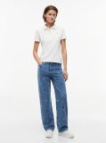 Denim Blugi Cu Croiala Dreapta Slim Talie Inalta Si Broderie Pe Toata Suprafata  Femei
