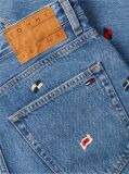 Denim Blugi Cu Croiala Dreapta Slim Talie Inalta Si Broderie Pe Toata Suprafata  Femei
