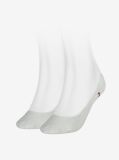 White Tommy Hilfiger Women's Invisible Footie Socks 2 pack  Women