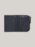 Black Leather Bifold Zip Wallet  Men