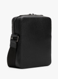 Black TH Monogram Pebble Grain Reporter Bag  Men
