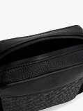 Black TH Monogram Pebble Grain Reporter Bag  Men