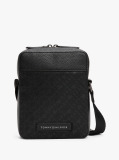 Black TH Monogram Pebble Grain Reporter Bag  Men