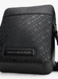 Black TH Monogram Pebble Grain Reporter Bag  Men