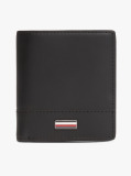 Black Corporate Leather Trifold Wallet  Men