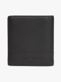 Black Corporate Leather Trifold Wallet  Men