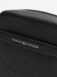 Black TH Monogram Textured Reporter Bag  Men
