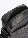 Black TH Monogram Textured Reporter Bag  Men