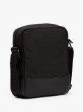 Black Metal Logo Travel Crossbody Reporter Bag  Men