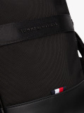 Black Metal Logo Travel Crossbody Reporter Bag  Men