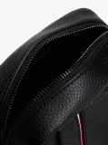 Black Metal Logo Crossbody Reporter Bag  Men