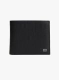 Negru Portofel Bifold Din Piele Cu Logo Hilfiger Flag  Barbati