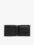 Negru Portofel Bifold Din Piele Cu Logo Hilfiger Flag  Barbati