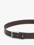 Brown Enamel Flag Leather Belt  Men