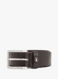 Brown Enamel Flag Leather Belt  Men