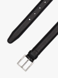 Black Square Buckle Leather Belt  Men