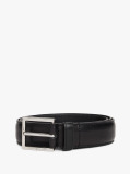 Black Square Buckle Leather Belt  Men