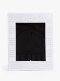 Black Hilfiger Flag Beanie And Scarf Gift Set  Men
