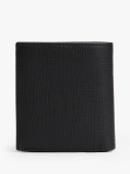 Black Hilfiger Flag Leather Trifold Wallet  Men