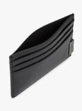 Black Logo Leather Credit Card Holder  Men