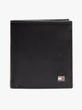 Negru Hilfiger Flag Portofel Din Piele Ribbed Si Trei Compartimente   Barbati