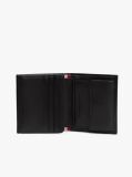 Negru Hilfiger Flag Portofel Din Piele Ribbed Si Trei Compartimente   Barbati