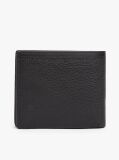 Black Corporate Logo Leather Flap Bifold Wallet  Men