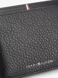 Black Corporate Logo Leather Flap Bifold Wallet  Men