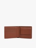 Brown Corporate Logo Leather Bifold Wallet  Men