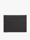 Black Corporate Logo Leather Credit Card Holder  Men