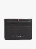 Black Corporate Logo Leather Credit Card Holder  Men