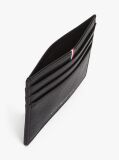 Black Corporate Logo Leather Credit Card Holder  Men