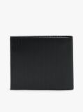 Black Hilfiger Flag Ribbed Leather Bifold Wallet  Men
